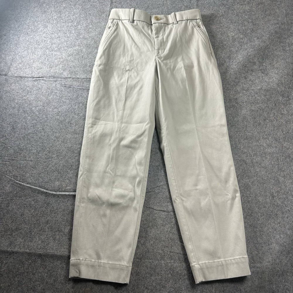 Spanx Pants Small Petite Stretch Twill Straight Crop Khaki Bone Slimming Career